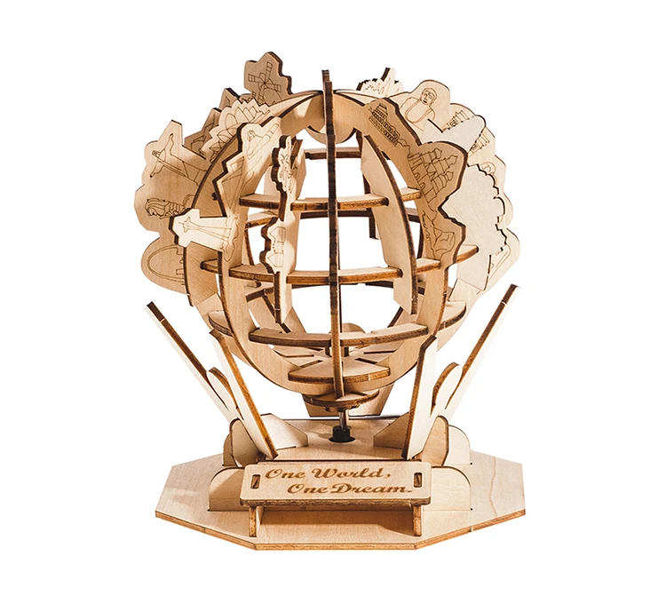 One World, One Dream Build Your Solar Power Globe 3D Wooden Kids Toy