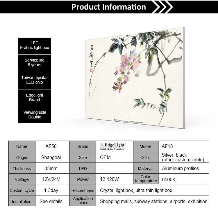 Led Window Display Backlit Frame Led Picture Poster Menu Board Aluminum