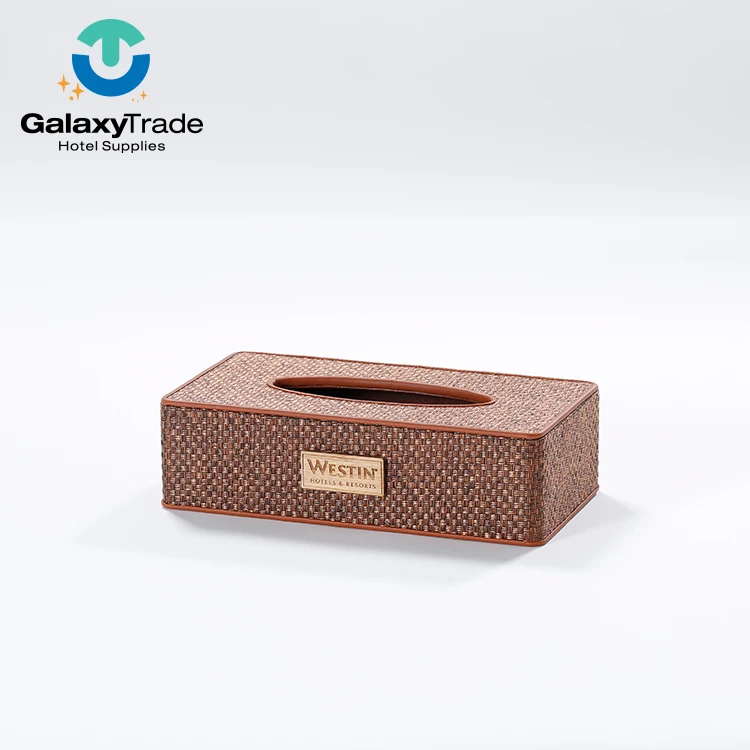 

Handmade Hotel Brown Bamboo Tissue Box Cover With Logo Wooden Napkin Holder, Natural bamboo brown color