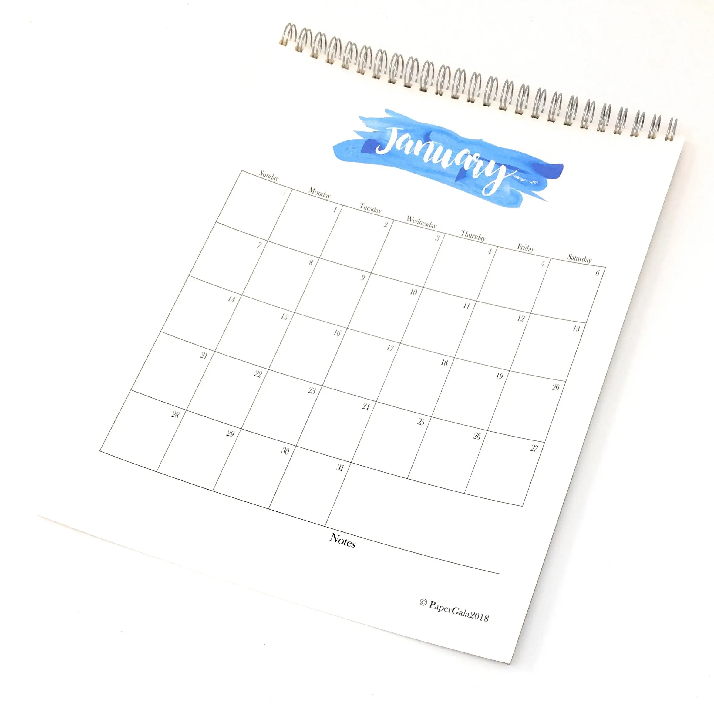 Lindley Blue Sky 2017 2018 Academic Year Monthly Desk Calendar