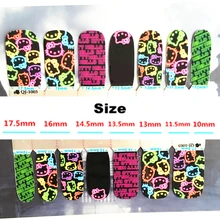 Yellow purple Fluorescence cat Nail Arts Nail Sticker Waterproof Nail Decal Sticker Gel Polish French Manicure