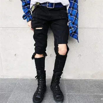 black super ripped jeans