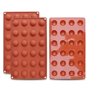 Image of silicone chocolate mold Cake jelly Dome Mousse Mini 24-Cavity Semi Sphere soap mold silicone