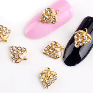 Beautiful 3D alloy nails art decoration grapes shape glitter rhinestones for nails stickers supplies