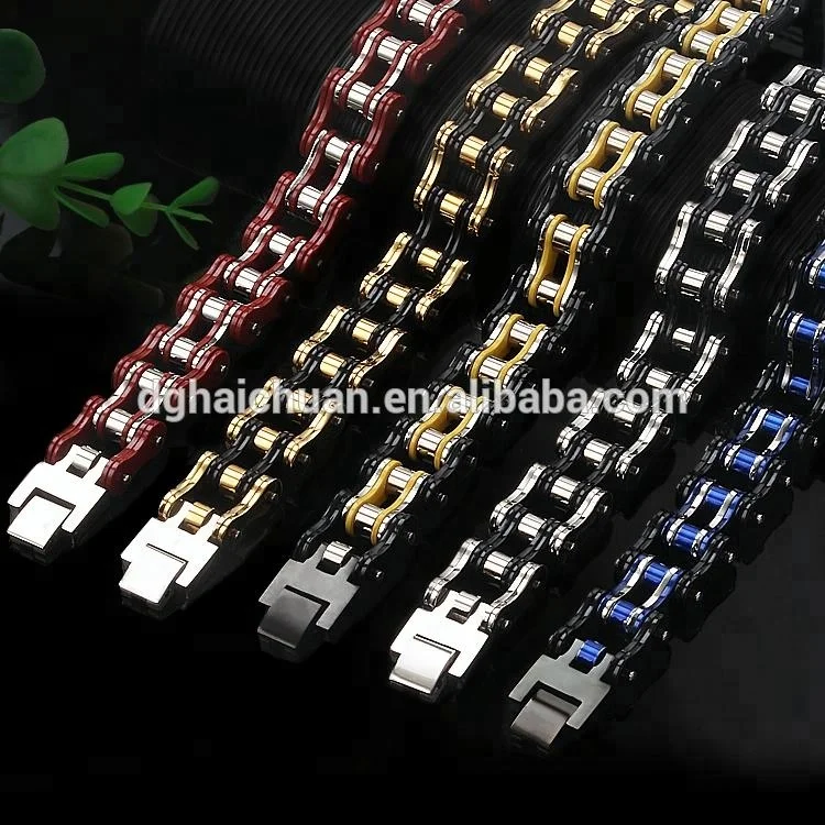 

2018 trendy bracelet men bike motorcycle chain 316l stainless steel bracelet for women&men, Multi color