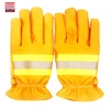 Yellow cowhide working fluorescent firefighting global safety building glove