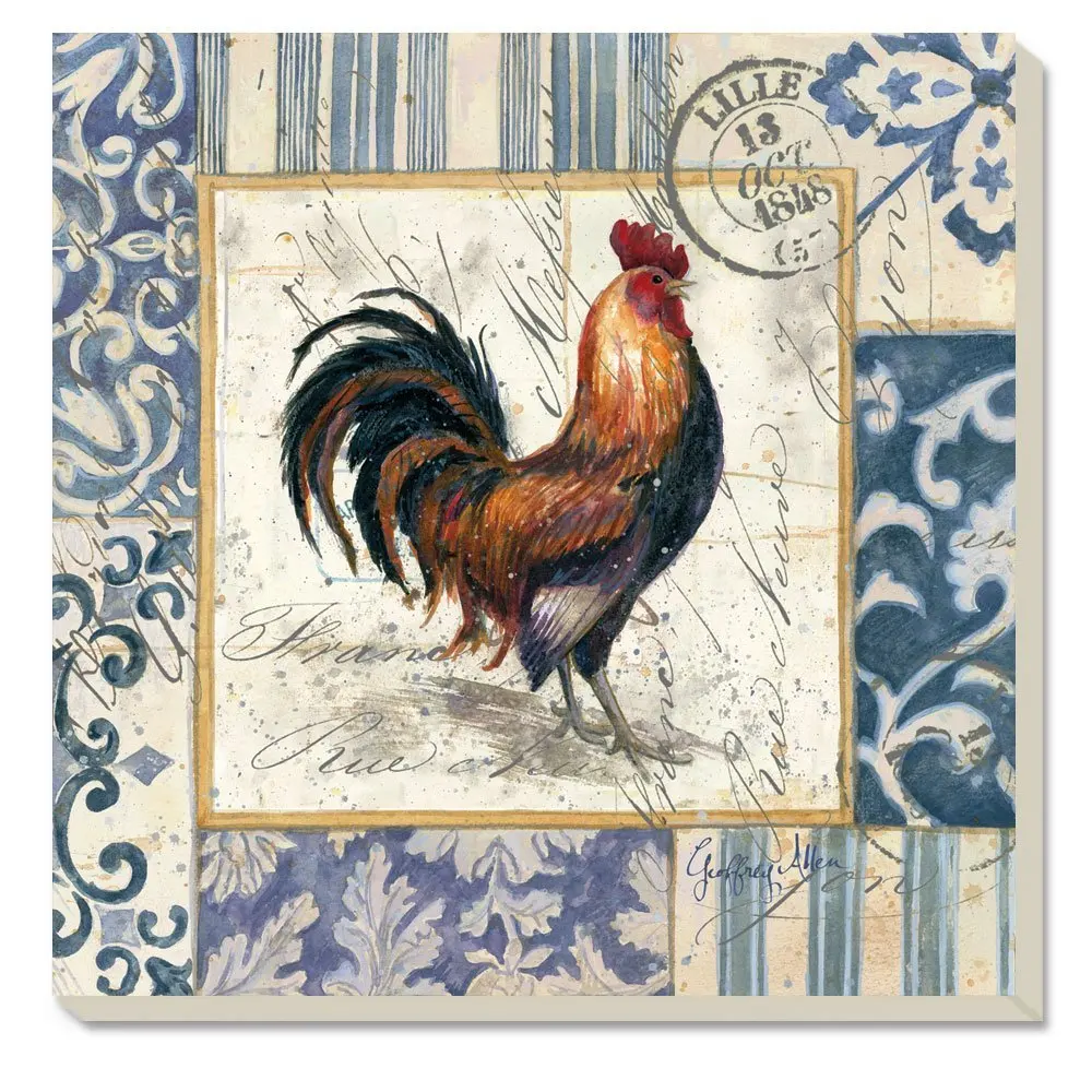 CounterArt Absorbent Coasters, "French Rooster", Set of 4