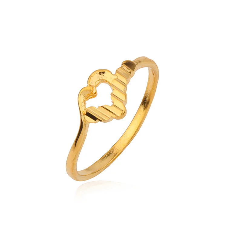 

Xuping jewelry new arrival romantic heart wedding 24k gold color gold fashion rings charm design jewelry gift for girl women