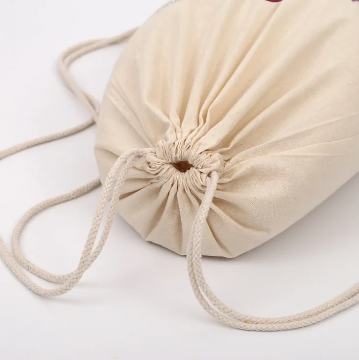 
cotton storage bag small eco friendly natural canvas cotton draw string pouch 