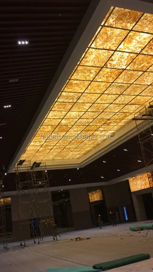 Artificial Translucent Onyx Marble Backlit Reflective 4x8 Ceiling