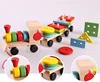 YF-D1878 mini pull string train set interesting colorful wooden toys for kids
