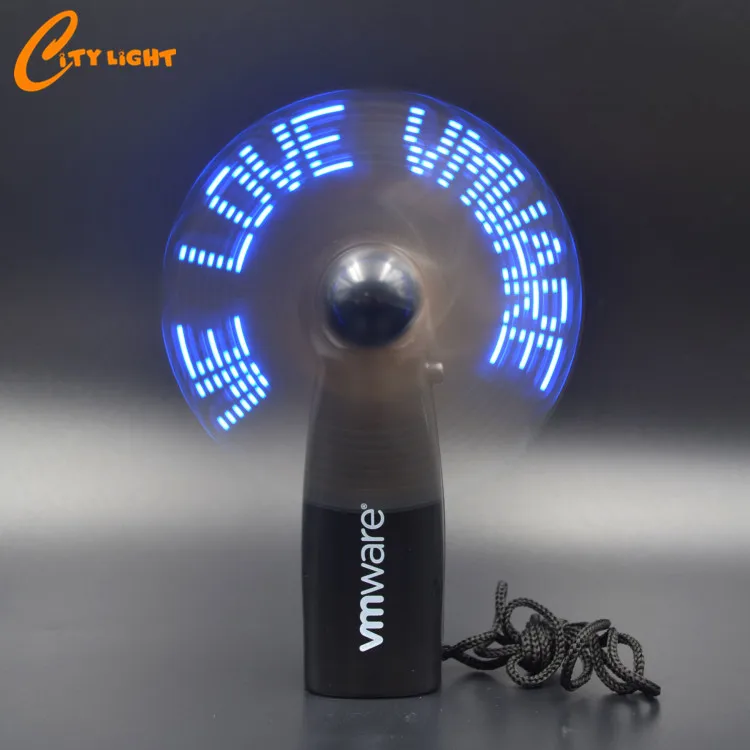 Mini  LED Light Fan Battery Operated Customized logo and message electric handheld led fan