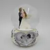 Resin Wedding Snow Globe Photo Frame with Music and LED Light for Valentine'S Day Gift