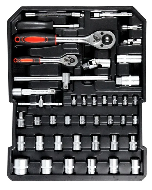 工具组汽车维修手动工具棘轮扳手套筒套装专业自行车汽车维修工具包