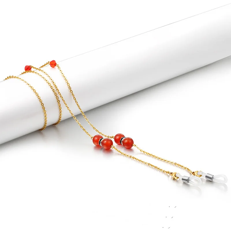 

Women Metal Fashion Wholesale Beads Gold Plated Stainless Steel Eyeglasses Eye Sunglasses Glasses Chain