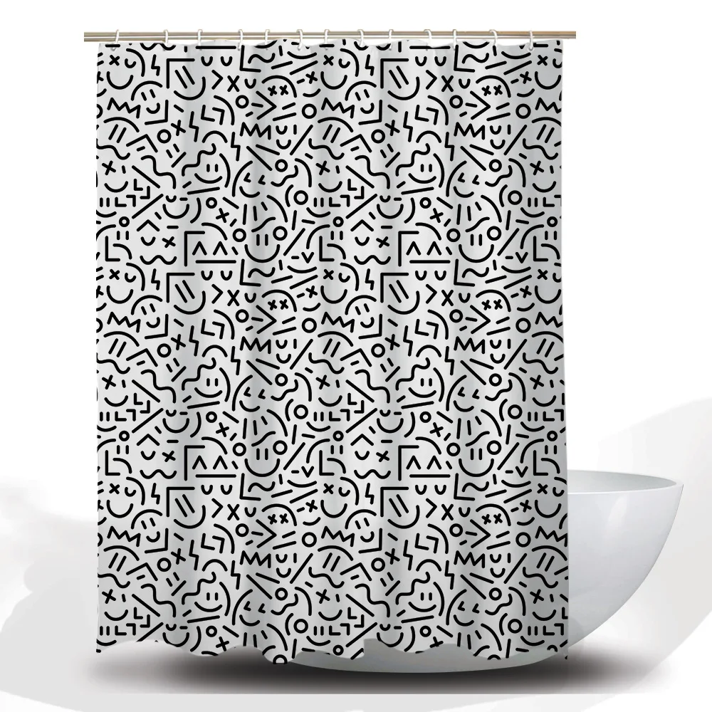 

Custom Design Printing Polyester Waterproof Bath Shower Curtain, Customized color