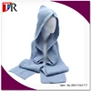 2017 new fashion knitted hooded scarf hat attached in one pcs , knitted hat and scarf