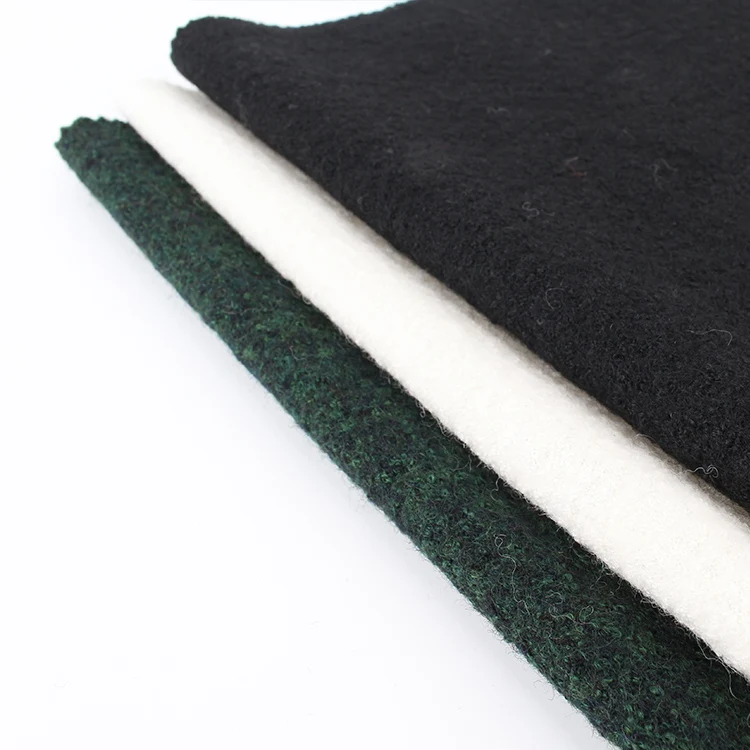 
2019 new fashion plain boiled knit 40% viscose blend 60% wool fabric 