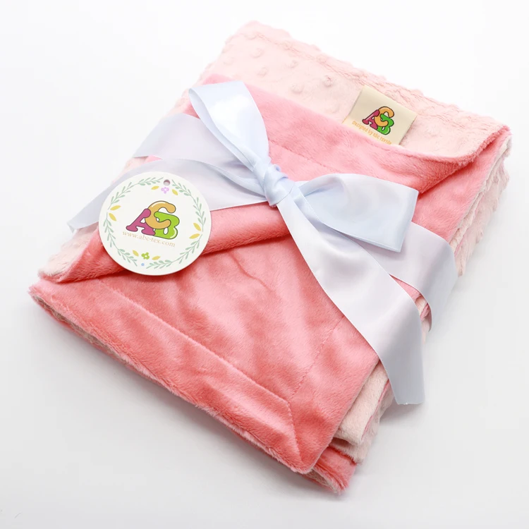 BABY Blanket TADPOLES Pink PURPLE White Soft Plush ...