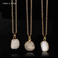 

Colorful Natural Stone Crystal Pendant Jewelry Necklace