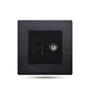 FIKO 86 size office hotel black aluminum wire drawing TV phone television fixed line special plane socket on the wall