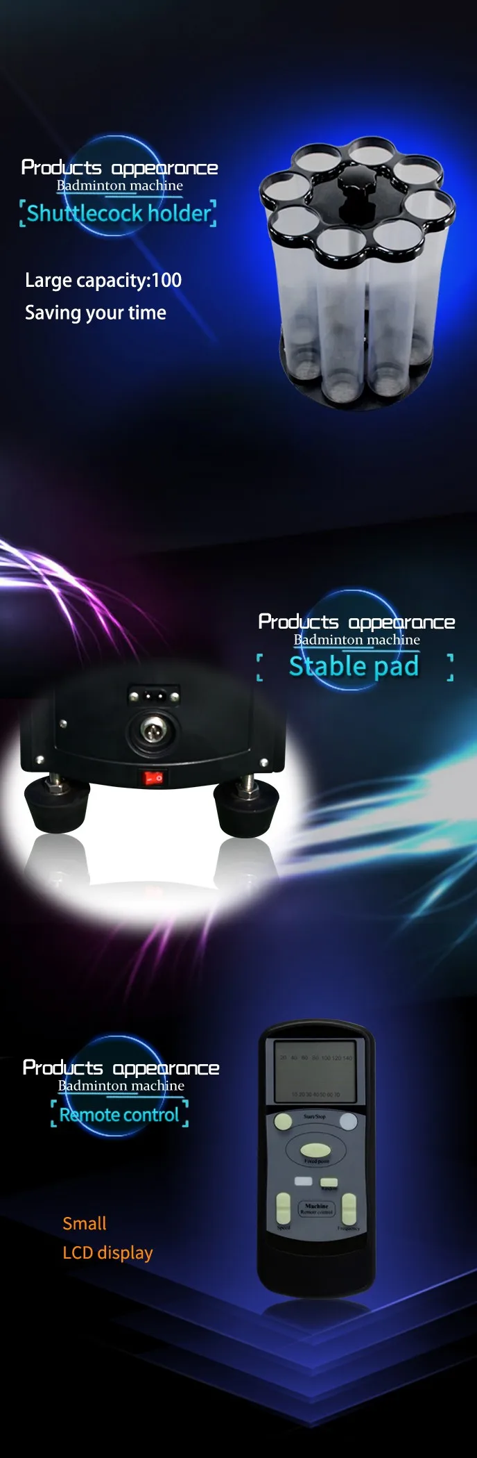 Practical Mini Badminton Shuttlecock Shooter Trainer Machine S2025