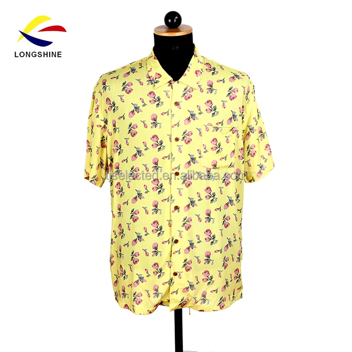

100% Viscose Digital Printing Men's Hawaii Short Sleeve Shirts