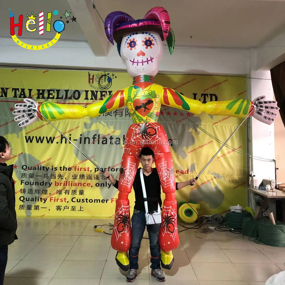 Halloween Inflatable Puppet Costume Inflatable Ghost Skeleton Puppet ...