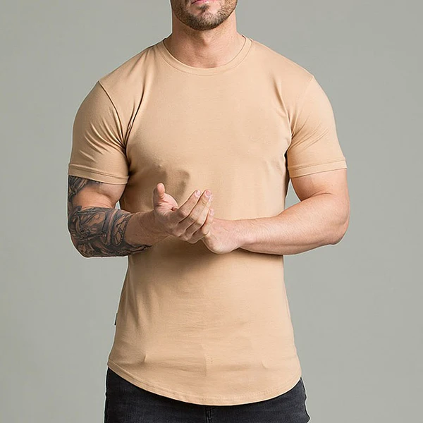 Custom Wholesale Curved Hem Tee Mens T Shirts Best Selling
