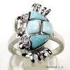 Hot!!! silver crab jewels produced larimar rings by supplier