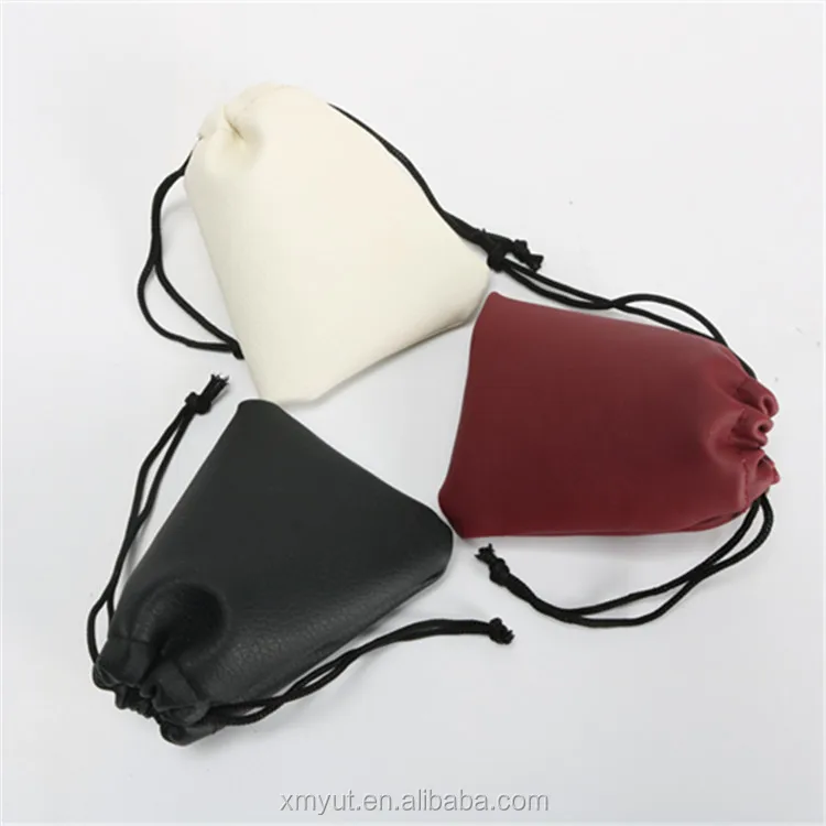 PU Leather Jewelry Packaging Bag Cosmetic Drawstring Bag Gift Bag Jewelry Pouch with logo