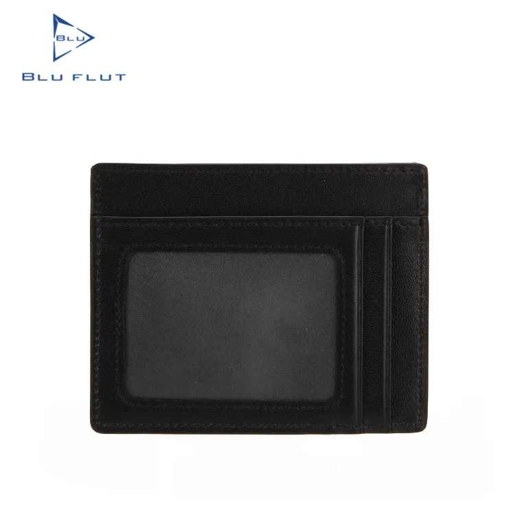 

Custom logo full grain RFID leather card holder wallets, Black, coffee
