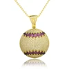 Hot Selling Custom Paved Round Zircon Gold Plated Circle Pendant Necklace Men And Women Hip Hop Jewelry