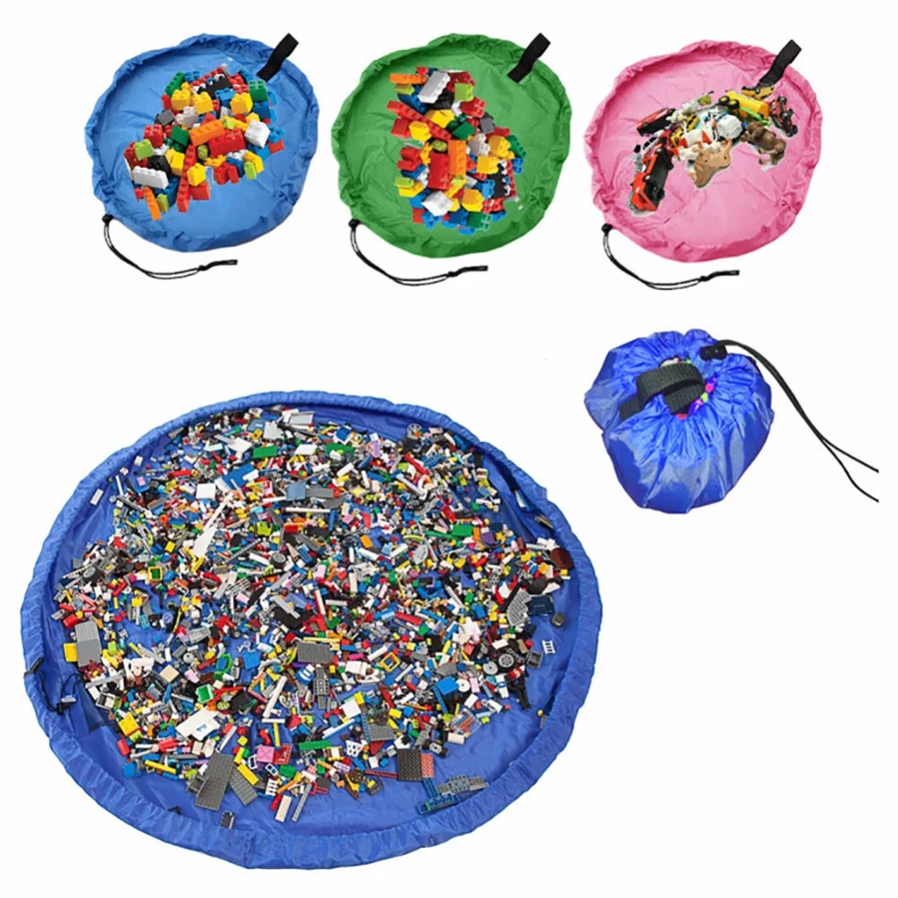 

150cm Kids Baby Play Mat Large Storage Bags Toys Organizer Blanket Rug Boxes