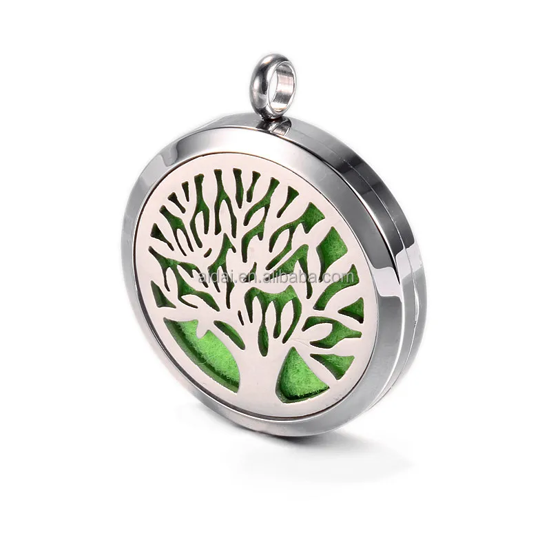 

charm Stainless Steel stainless steel locket tree of life pendant diffuse, Gold / silver / black