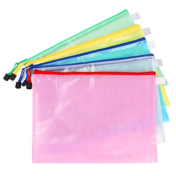 A3,A4,A5,B4,B5,B6,B8 File Folder Clear Mesh Bag Printed Logo Document ...