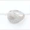 shining clear white cubic zirconia micro pave setting rings