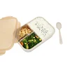Wheat Fiber and Plastic Microwave Freezer Safe Durable Reusable Container Food Prep Storage Leak Proof Bento Lunch Box