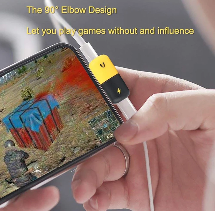 Mini Capsule Design 2-in-1 Jack Adapter Audio and Charge Splitter for iPhone,Double Pports for Music/Call & Charge