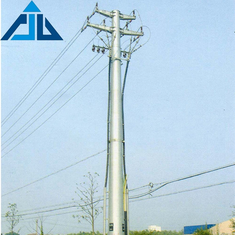 China traffic galvanized polygonal 10m to 100m electrical transmission tubular steel pole