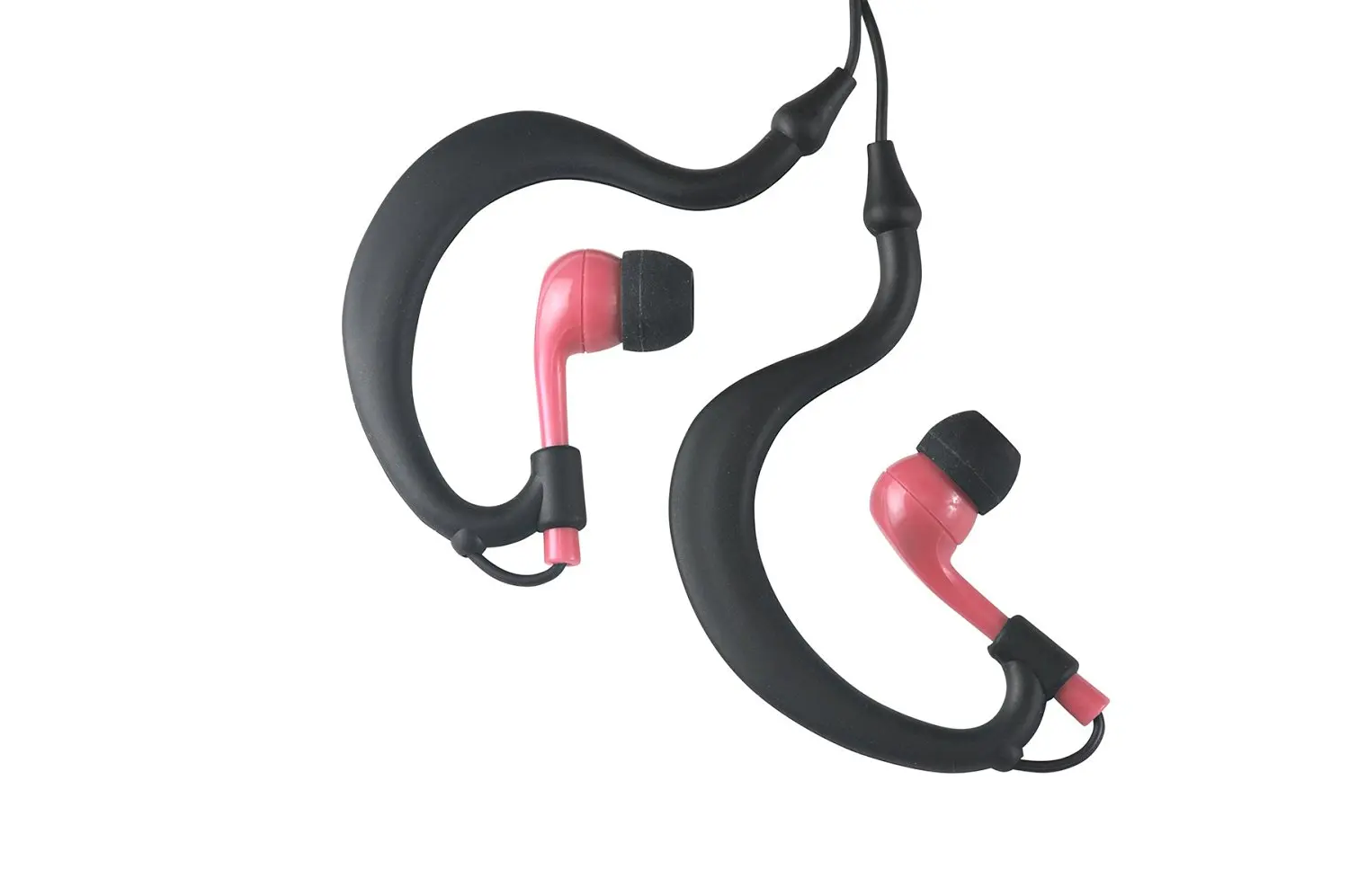 Uwater Triple-Axis 100% Waterproof Action Stereo Earphones-Black/Pink