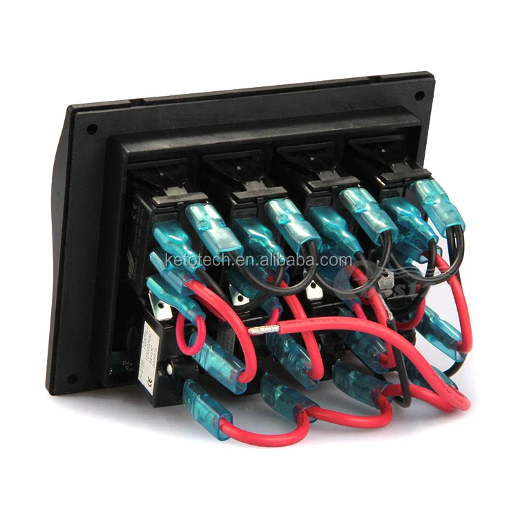 12v 24v Yacht Boat Automotive Electric Vehicle 4 Gang Rocker Switch