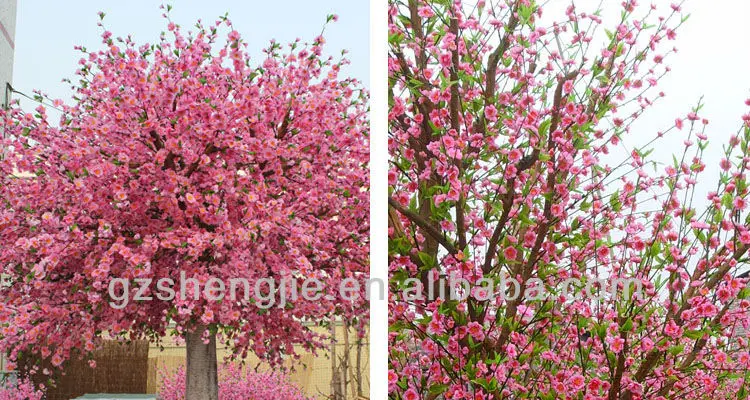 Guangzhou Sj Red 4meter Artificial Peach Flower Pot Tree For Wonderful  Decor - Buy Artificial Flowring Tree,Artificial Red Peach Tree,Japanese  Flowering Trees Product on 