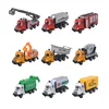 Diecast Car 1:64 Alloy Pull Back Toys Play Set Engineering Construction Truck Fire Engine Vehicle City Transport Car for Kids