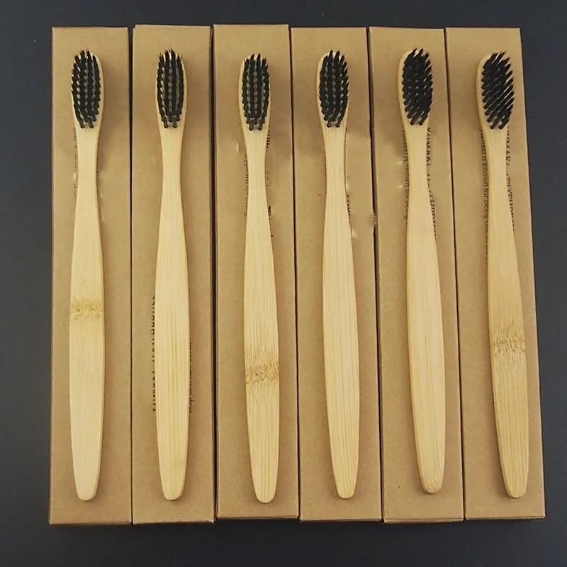 Wholesale Eco New Cheap Bamboo Charcoal Bulk Toothbrush Soft Bristle