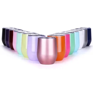 Image of 12oz wine tumbler insulated double walled tumbler cups Vacuum Egg Coffee Bottle