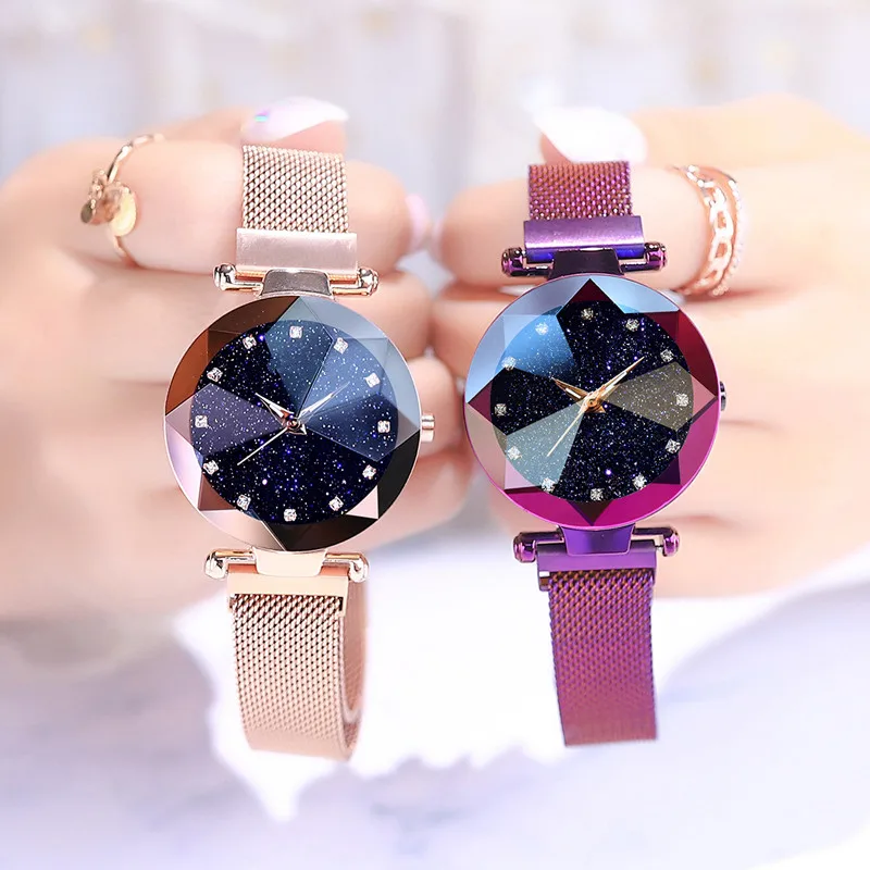 

2021 Starry Sky Watch Women High Quality Japanese Miyota Movement 30 Meters Water Resistant No fading IP Color relojes imantados