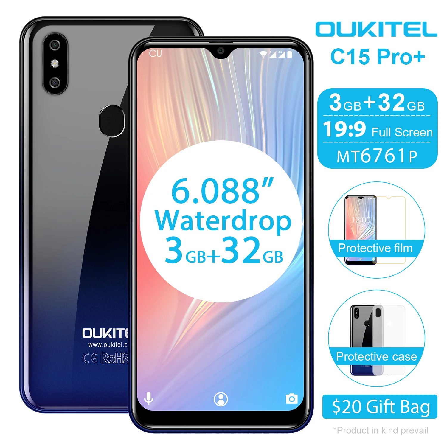 Oukitel C15 Pro Android 9 0 Mobile Phone Mt6761 Fingerprint Face Id 4g Lte Smartphone 2 4g 5g Wifi Waterdrop Screen 2 16gb 3 32g Buy Oukitel C15プロ6 088 2ギガバイト16ギガバイトのandroid 9 0携帯電話mt6761クアッドコア2 0ghz 4 4g Lteスマートフォン