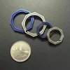 custom 20mm 30mm EDC tool titanium key rings split rings anodize blue