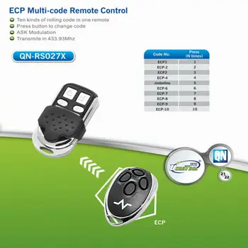 Ecp Mutil Code Universal Wireless Remote Control 433 92mhz Buy